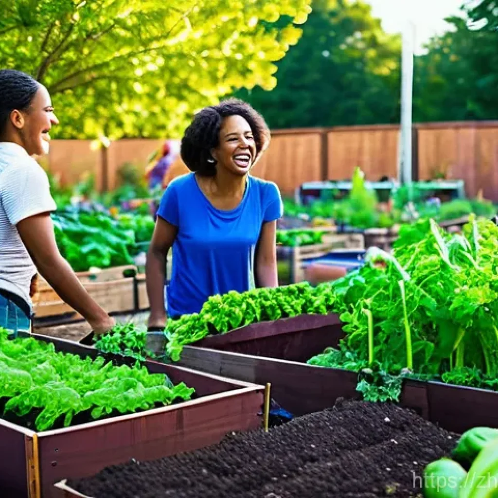 사회적 경제와 협동조합 - **Prompt 1: Vibrant Community Garden**
    "A wide-angle, brightly lit shot of a diverse, multi-gene...