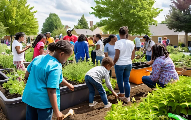 공동체 이론과 지역사회 연구 - A sleek, modern community center common area during a bright day, showcasing seamless integration of...