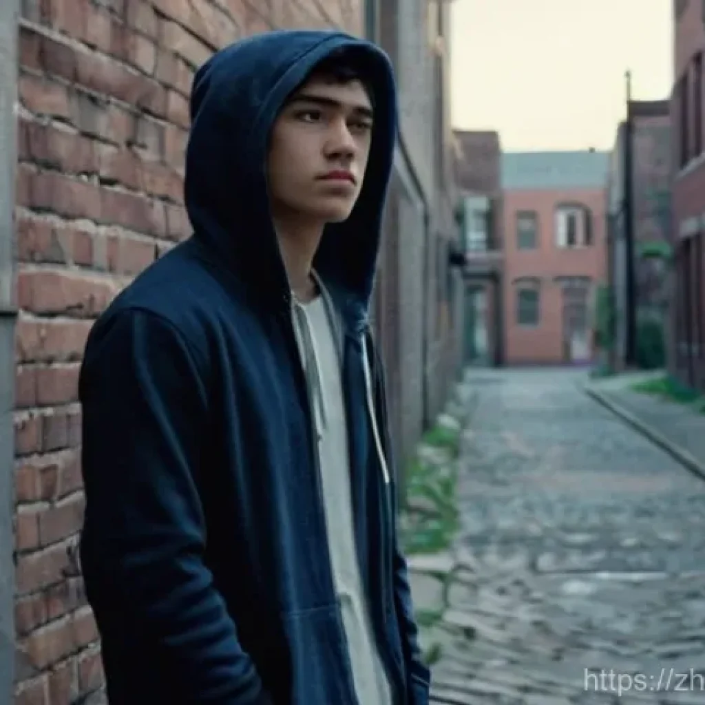 범죄사회학 - **Prompt 1: The Weight of Circumstance**
    "A young man, appearing to be in his late teens or earl...