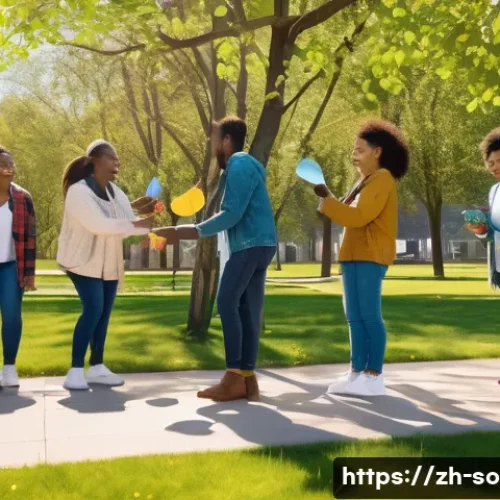 사회적 동기와 인간 행동 - **Image Prompt: "Community Connection and Shared Joy"**
    A vibrant, sunlit park scene filled with...